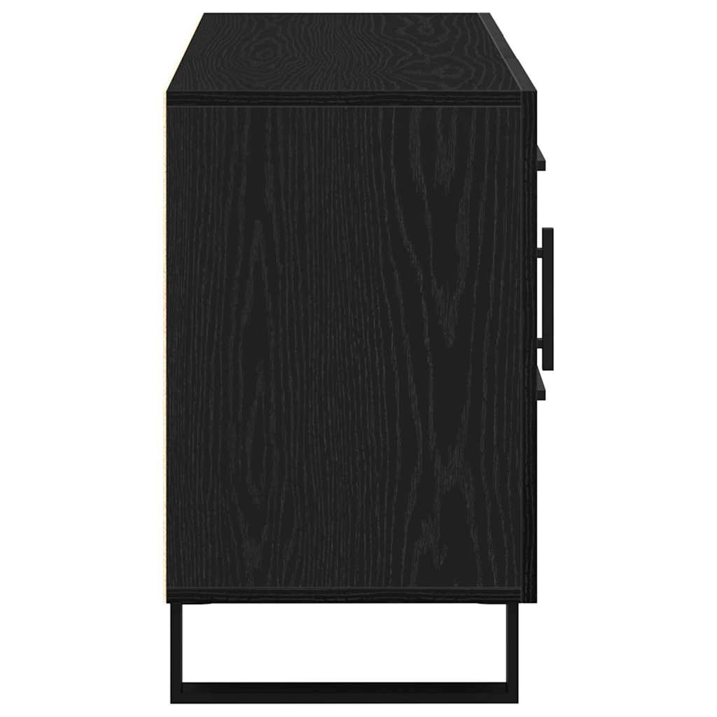 Serviesskap med skuff Svart Eik 100 x 36 x 60 cm Konstruert tre