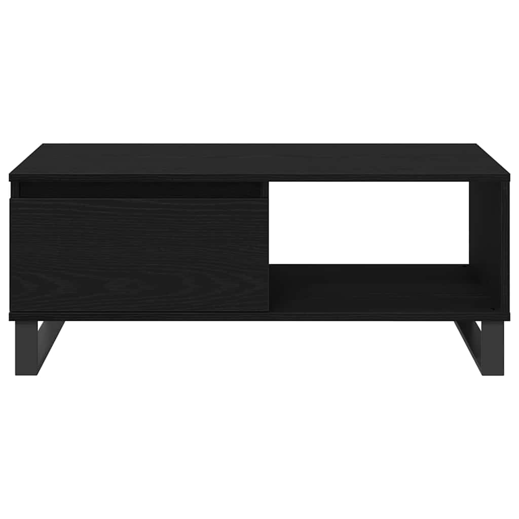 Kaffebord med skuff Svart Eik 90 x 50 x 36,5 cm Konstruert tre
