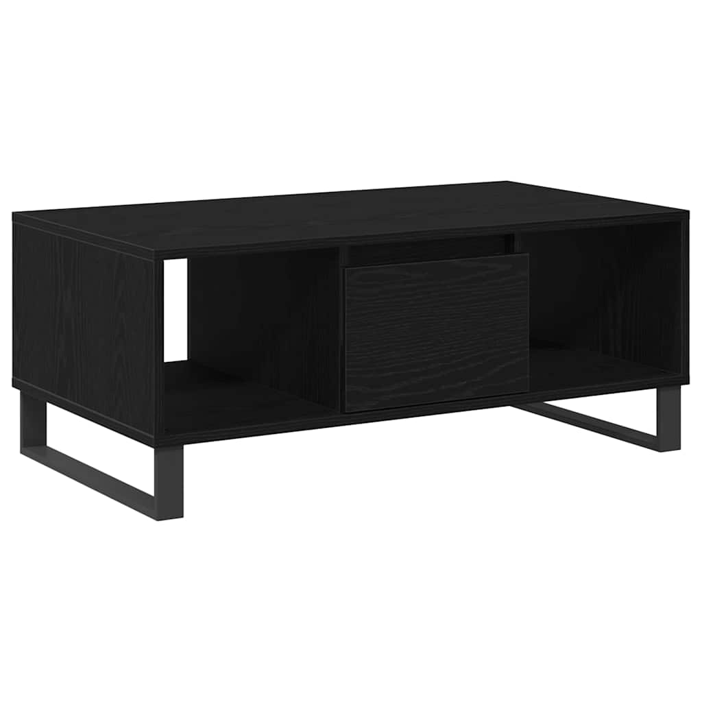 Kaffebord med skuff Svart Eik 90 x 50 x 36,5 cm Konstruert tre