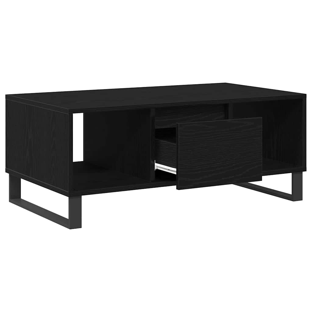 Kaffebord med skuff Svart Eik 90 x 50 x 36,5 cm Konstruert tre