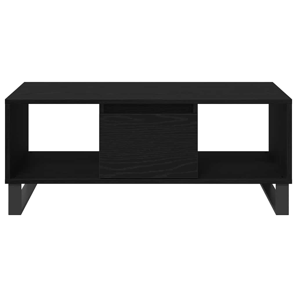 Kaffebord med skuff Svart Eik 90 x 50 x 36,5 cm Konstruert tre