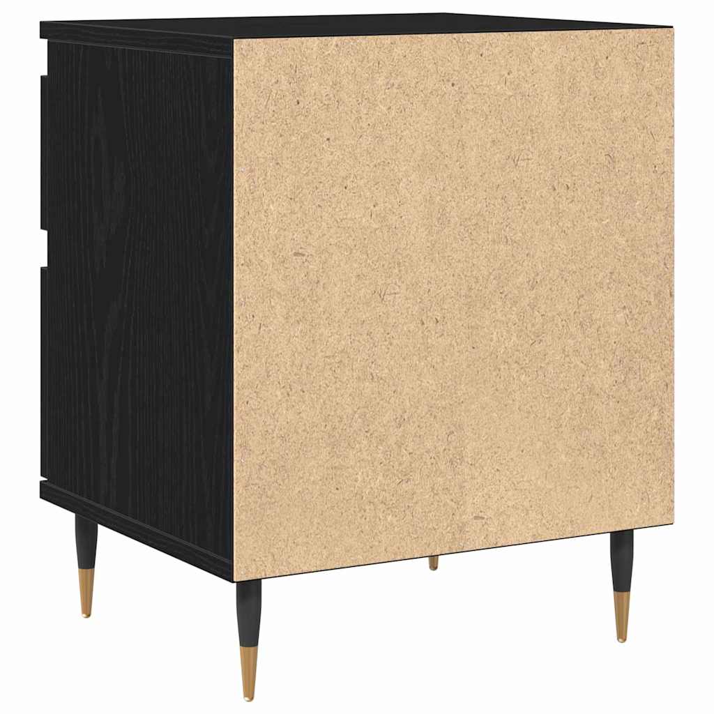 Nattbordskap med skuff Svart Eik 40 x 35 x 50 cm Konstruert tre