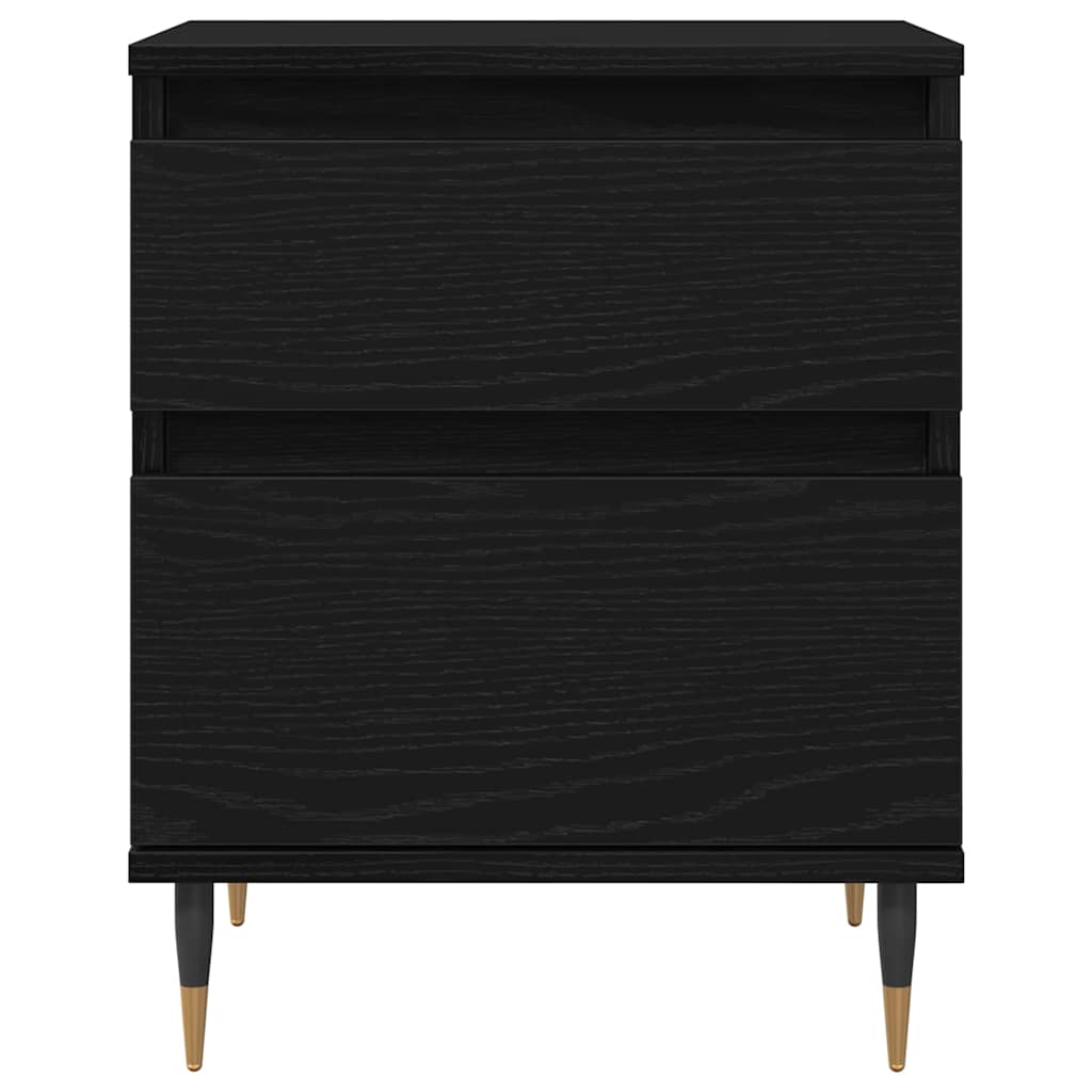 Nattbordskap med skuff Svart Eik 40 x 35 x 50 cm Konstruert tre