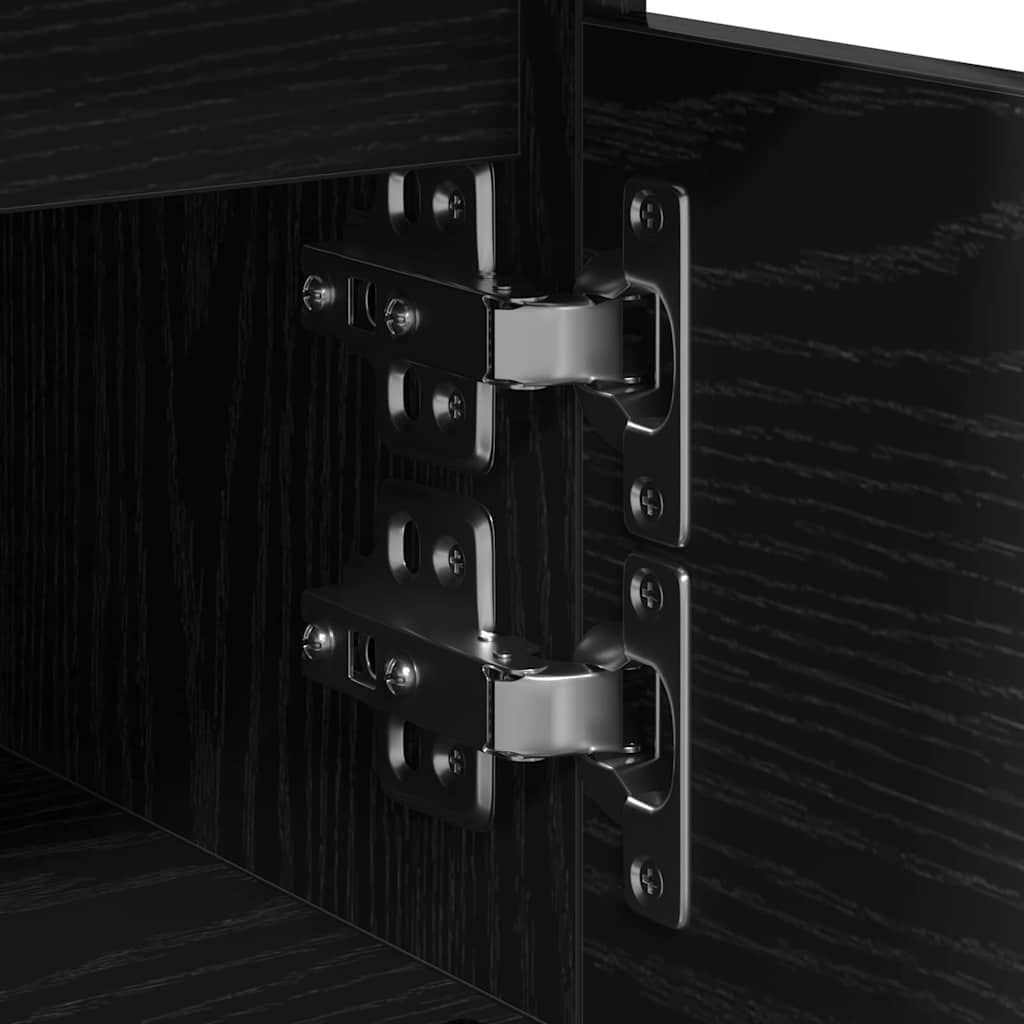 Nattbordskap 2 pcs Svart Eik 40 x 35 x 50 cm Konstruert tre