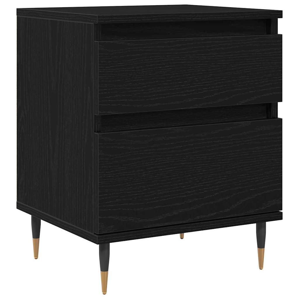 Nattbordskap 2 pcs Svart Eik 40 x 35 x 50 cm Konstruert tre