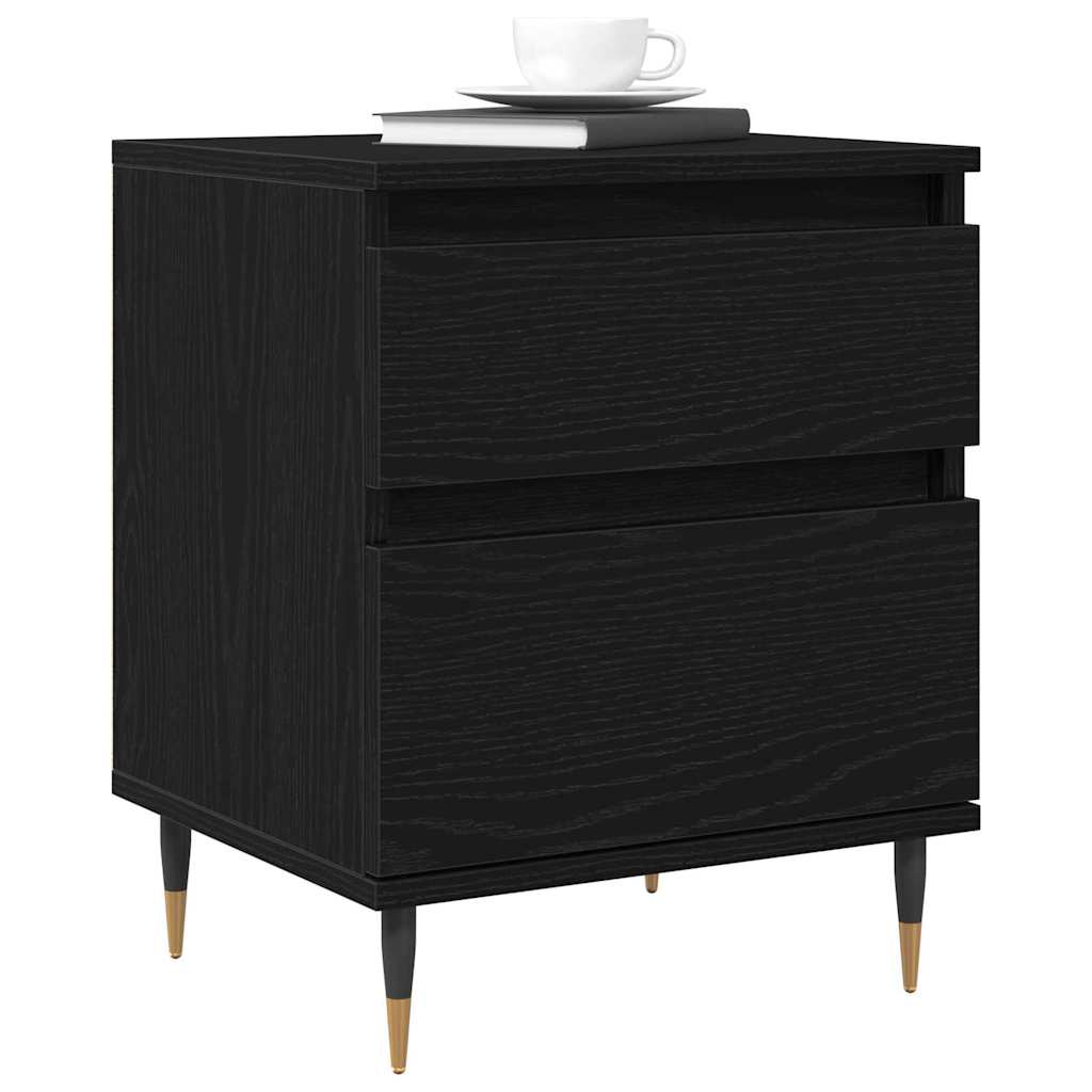 Nattbordskap 2 pcs Svart Eik 40 x 35 x 50 cm Konstruert tre
