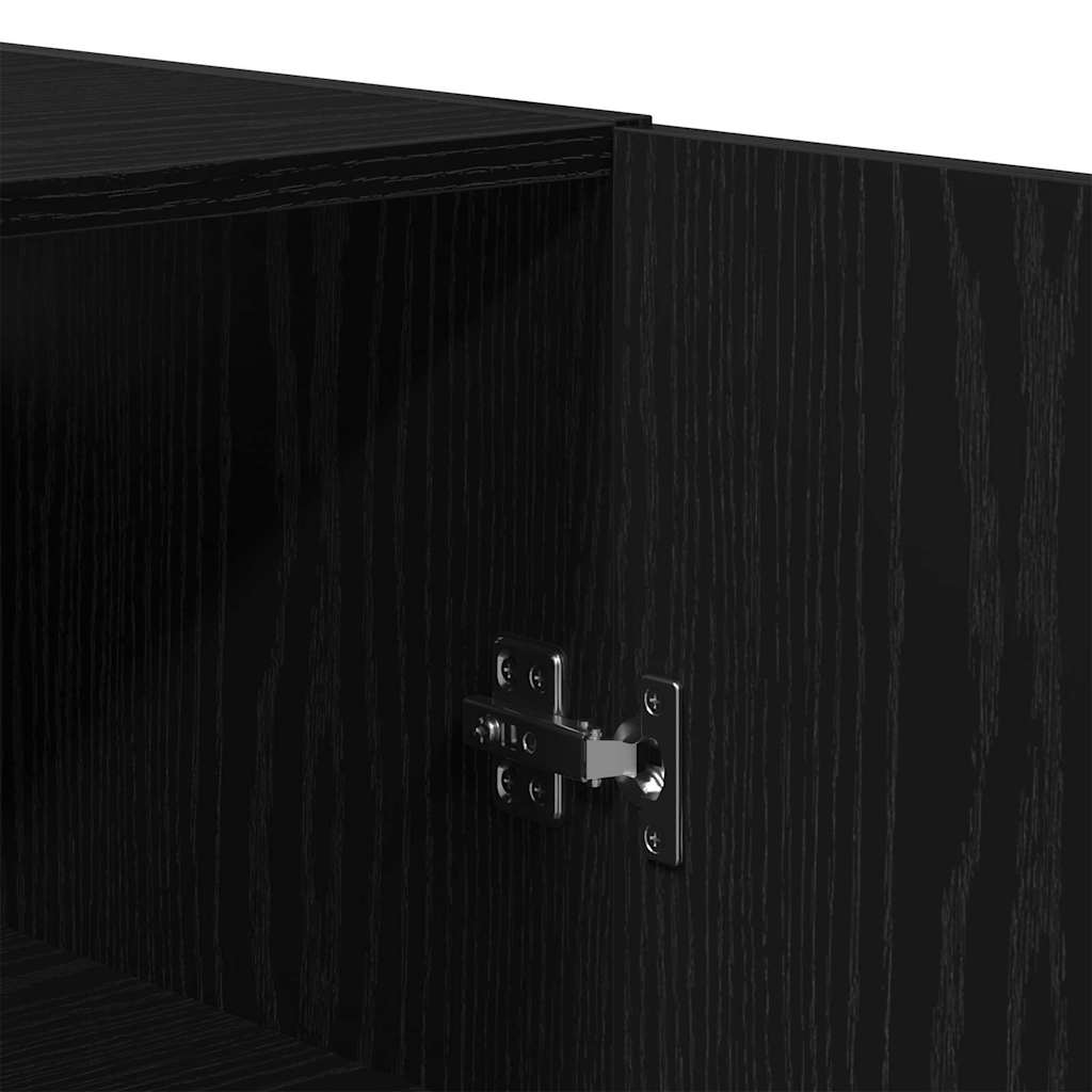 Vegghengt skap Svart Eik 69,5 x 34 x 180 cm Konstruert tre