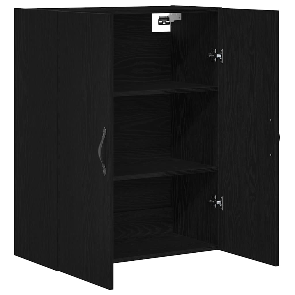 Vegghengt skap Svart Eik 69,5 x 34 x 180 cm Konstruert tre