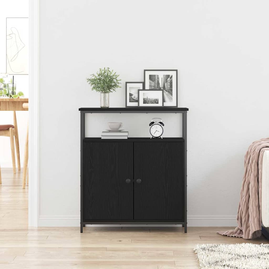 Serviesskap Svart Eik 70 x 30 x 80 cm Konstruert tre