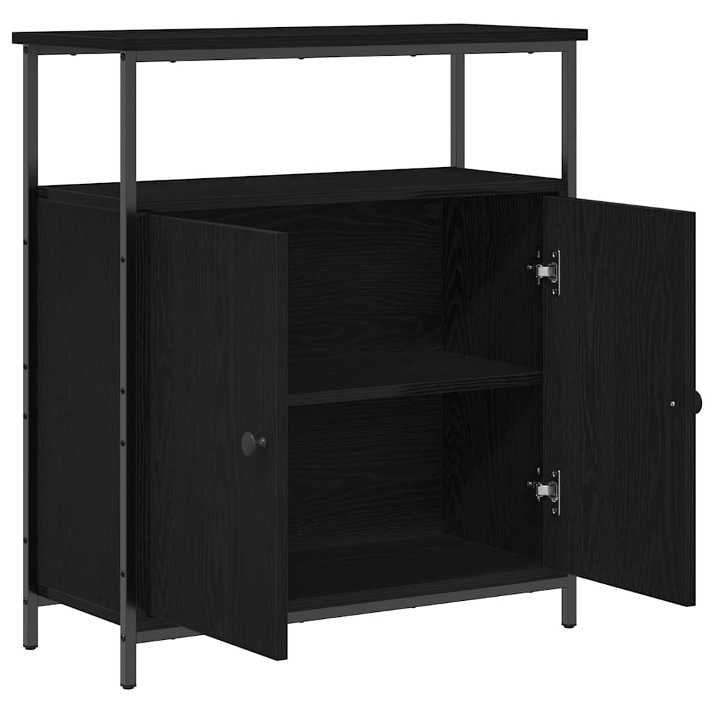 Serviesskap Svart Eik 70 x 30 x 80 cm Konstruert tre