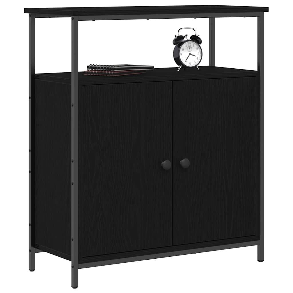 Serviesskap Svart Eik 70 x 30 x 80 cm Konstruert tre