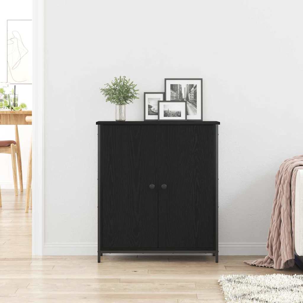 Serviesskap Svart Eik 70 x 30 x 80 cm Konstruert tre