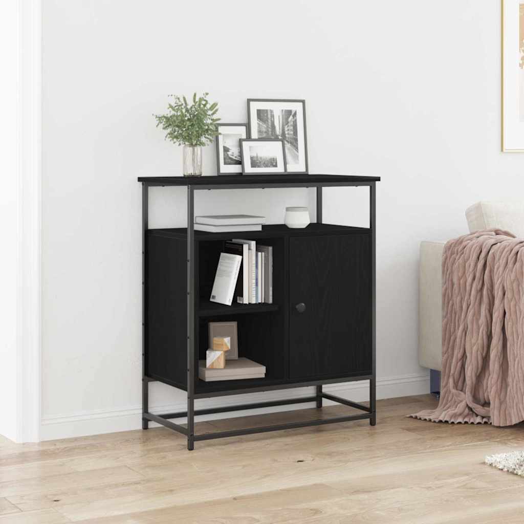 Serviesskap Svart Eik 69 x 35 x 80 cm Konstruert tre