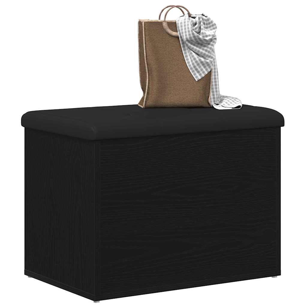 Oppbevaringsbenk Svart eik 62 x 42 x 45 cm Konstruert tre