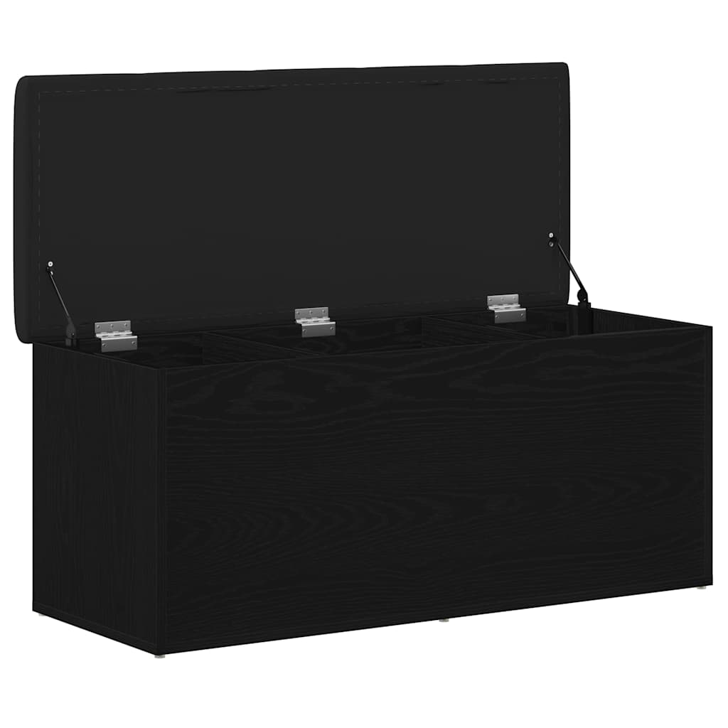 Oppbevaringsbenk Svart eik 102 x 42 x 45 cm Konstruert tre