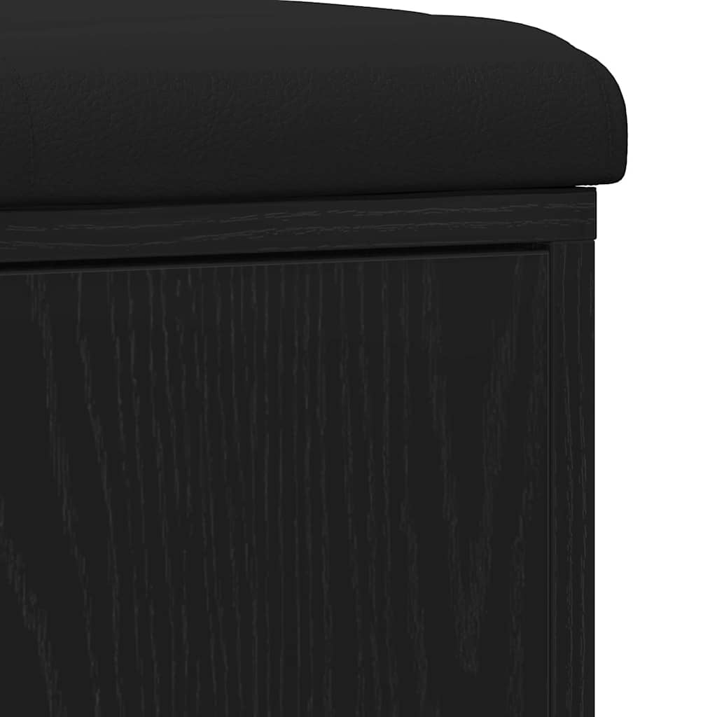 Oppbevaringsbenk Svart Eik 102 x 32 x 50 cm Konstruert tre