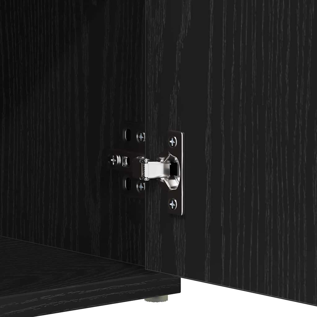 Oppbevaringsbenk Svart Eik 102 x 32 x 50 cm Konstruert tre