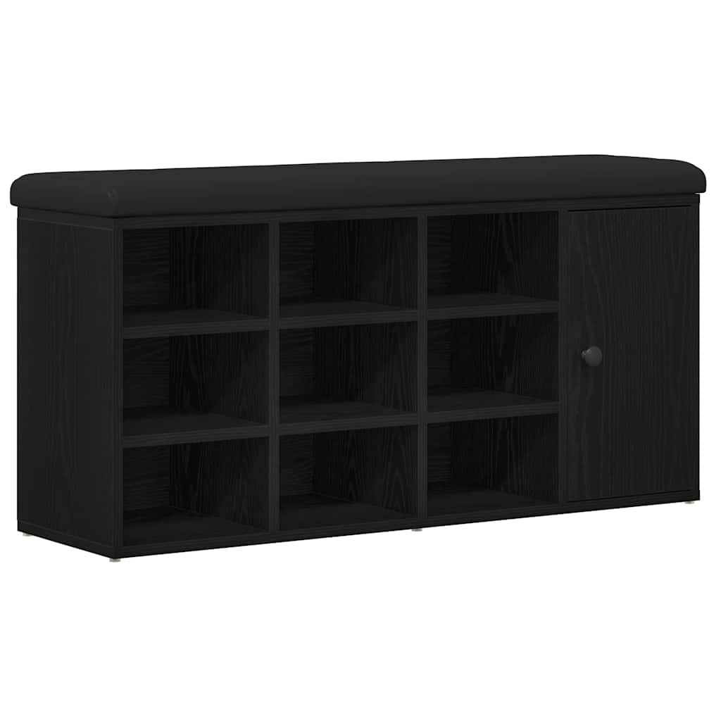 Oppbevaringsbenk Svart Eik 102 x 32 x 50 cm Konstruert tre