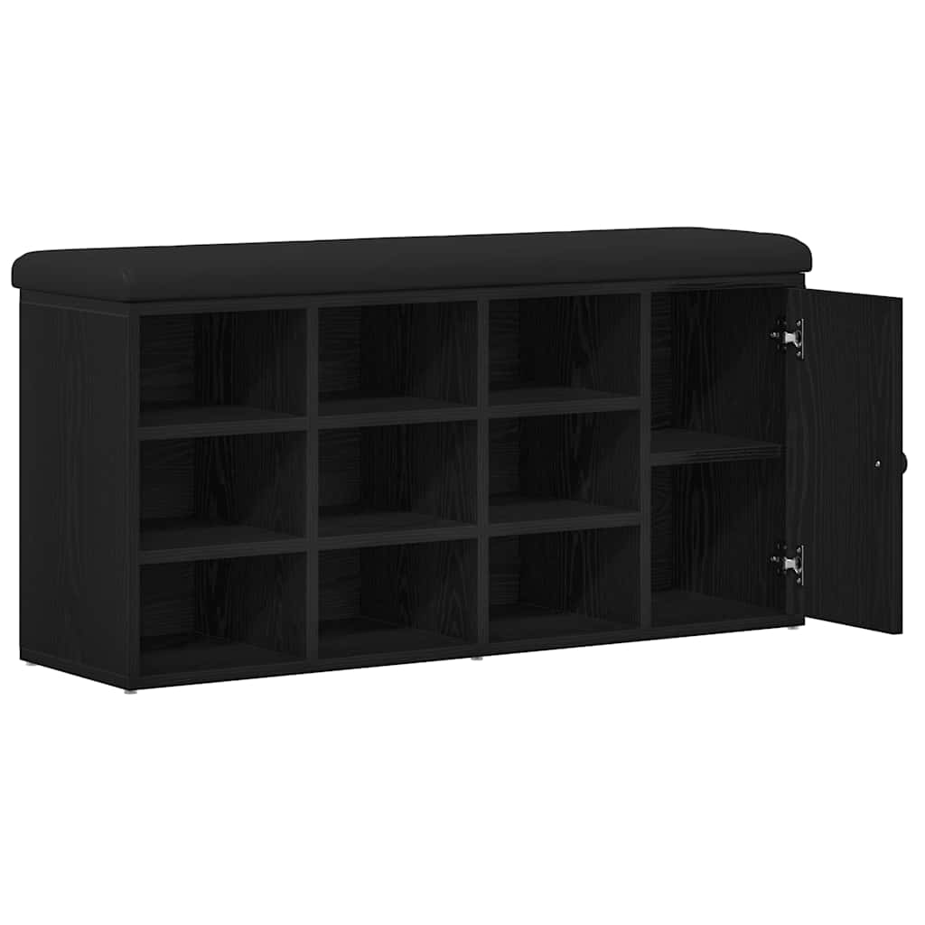Oppbevaringsbenk Svart Eik 102 x 32 x 50 cm Konstruert tre