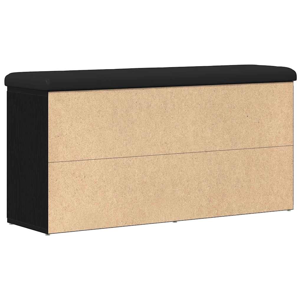 Oppbevaringsbenk Svart Eik 102 x 32 x 50 cm Konstruert tre