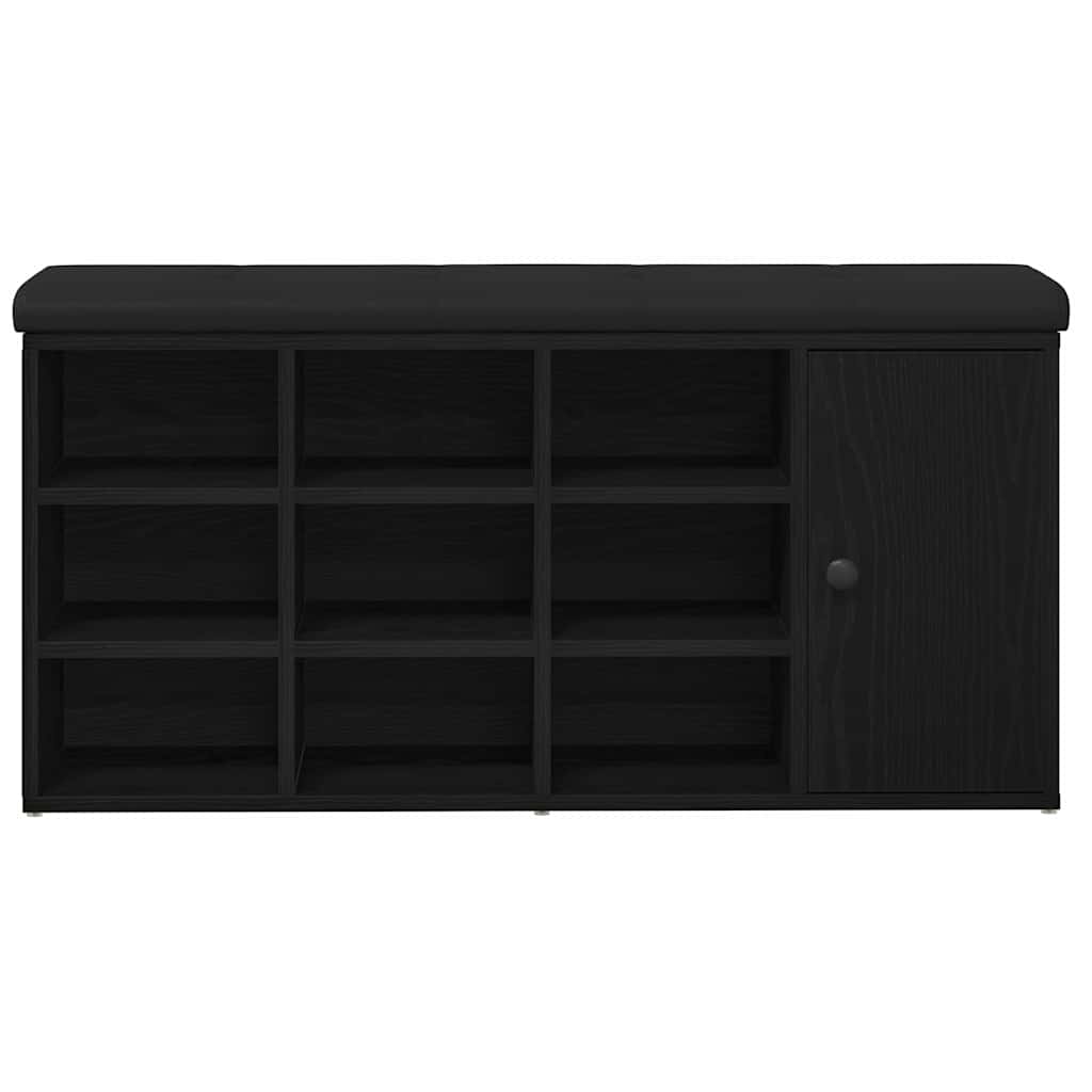 Oppbevaringsbenk Svart Eik 102 x 32 x 50 cm Konstruert tre