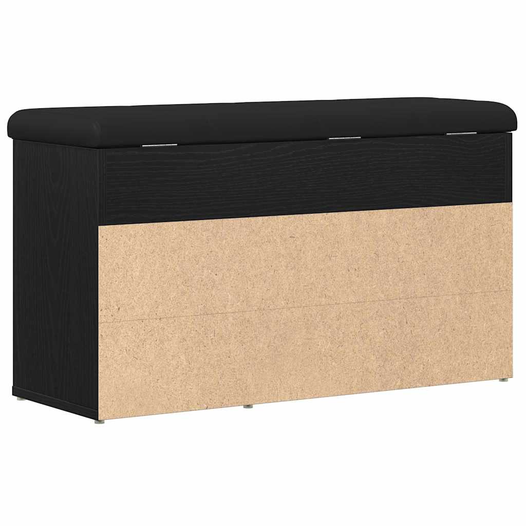 Skobenk med hylle Svart 80 x 30 x 45 cm Konstruert tre