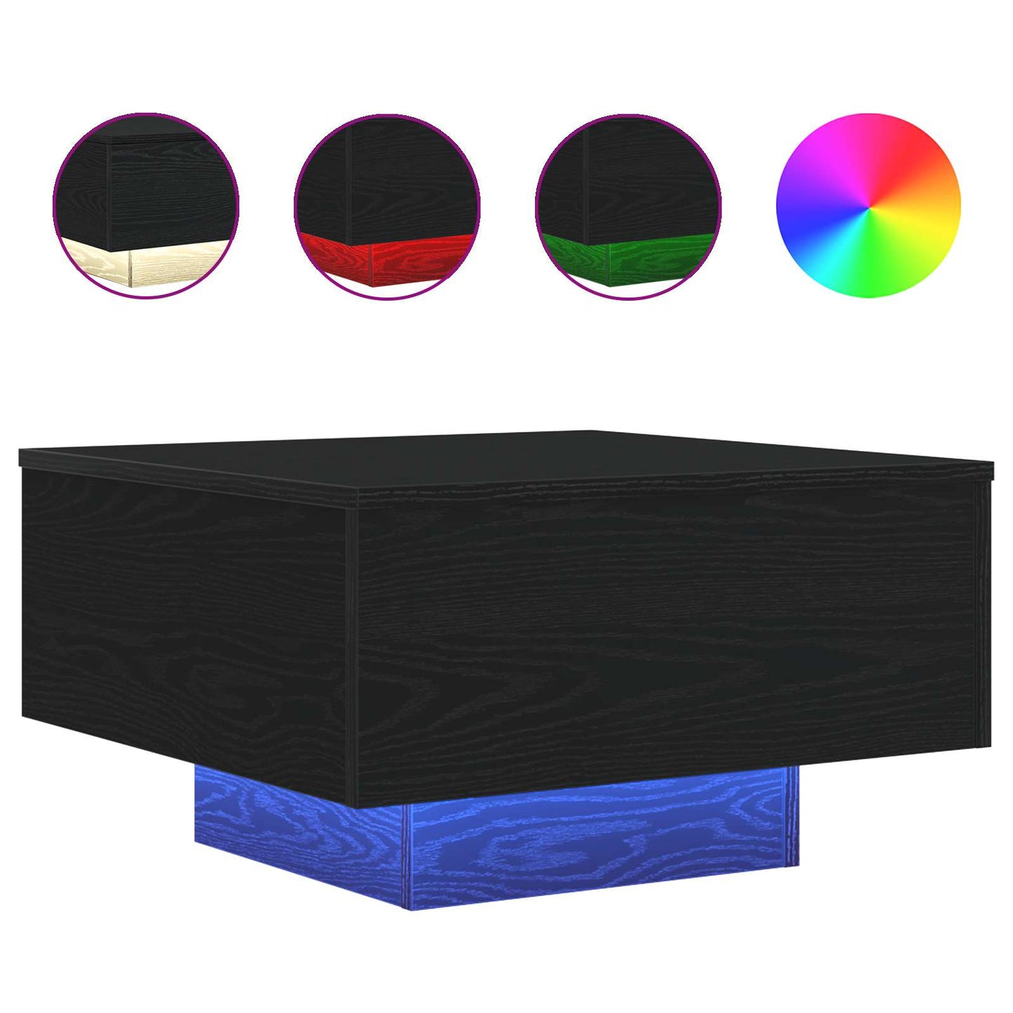 Kaffebord Svart Eik 55 x 55 x 31 cm Konstruert tre
