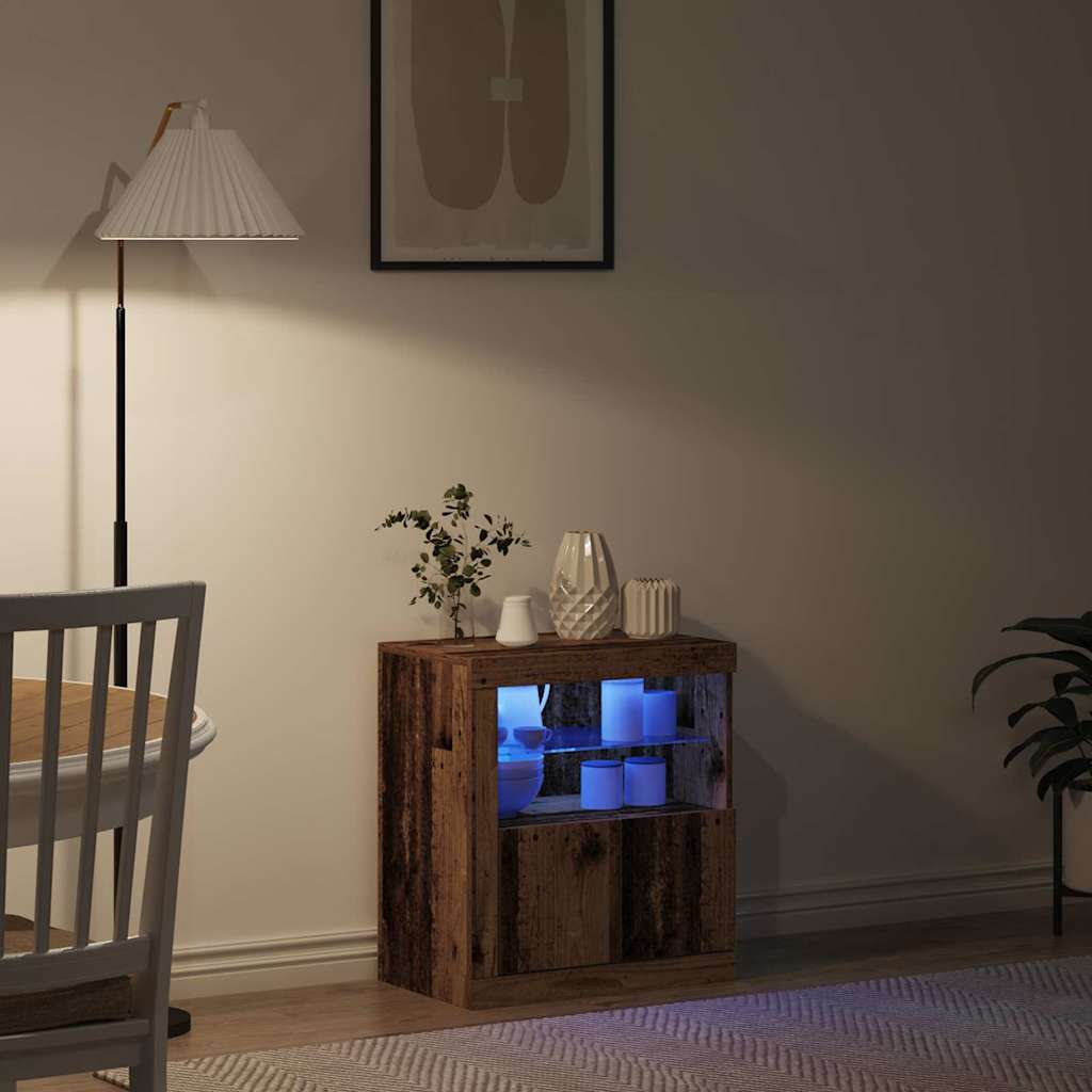 LED sideboard Brun 60,5 x 37 x 67 cm Konstruert tre