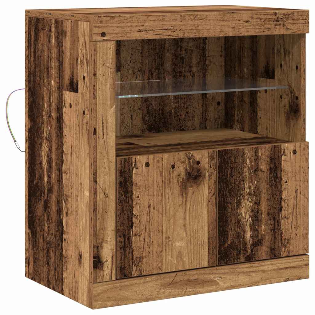 LED sideboard Brun 60,5 x 37 x 67 cm Konstruert tre