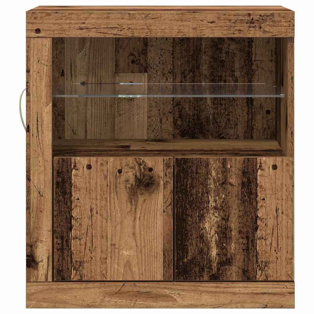 LED sideboard Brun 60,5 x 37 x 67 cm Konstruert tre