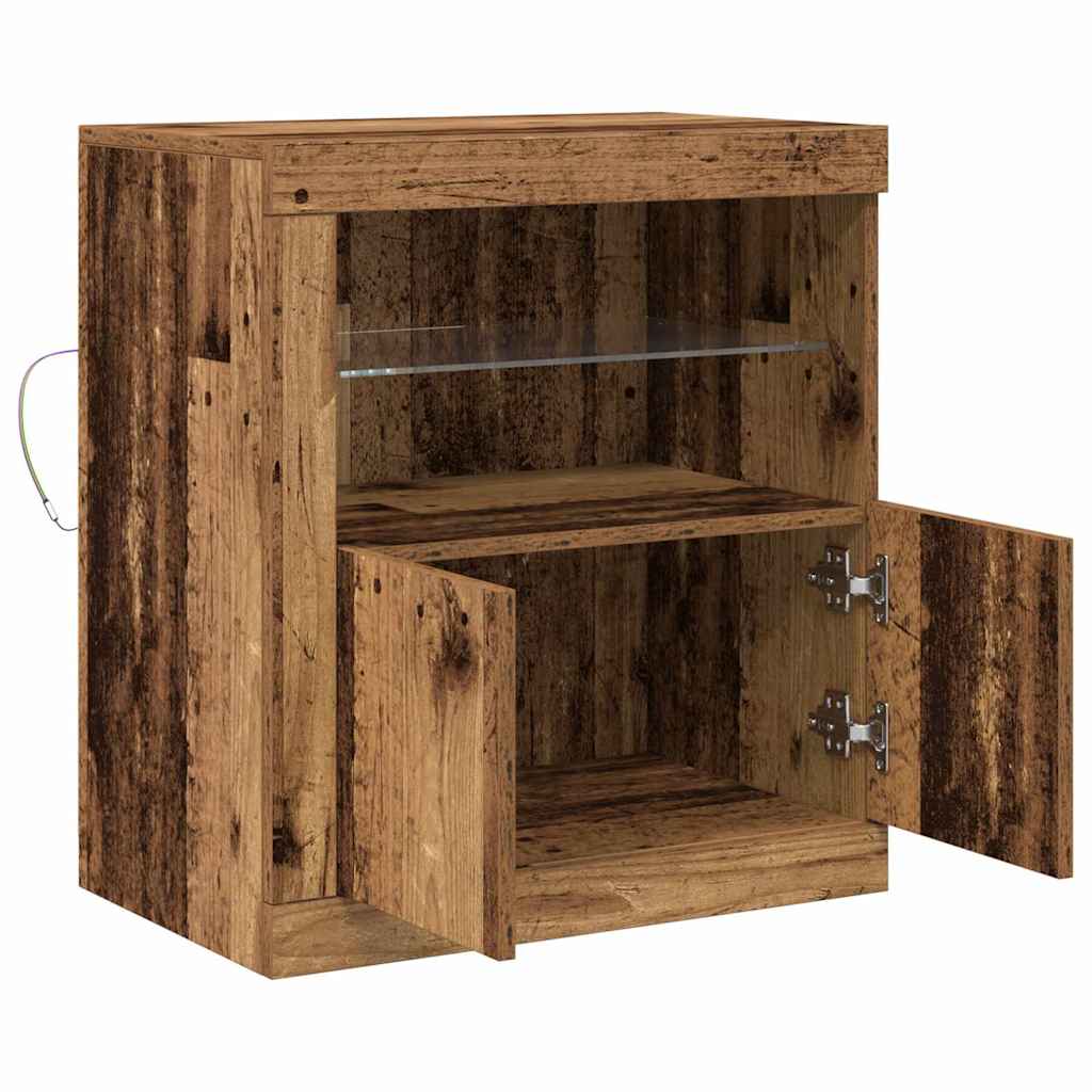 LED sideboard Brun 60,5 x 37 x 67 cm Konstruert tre