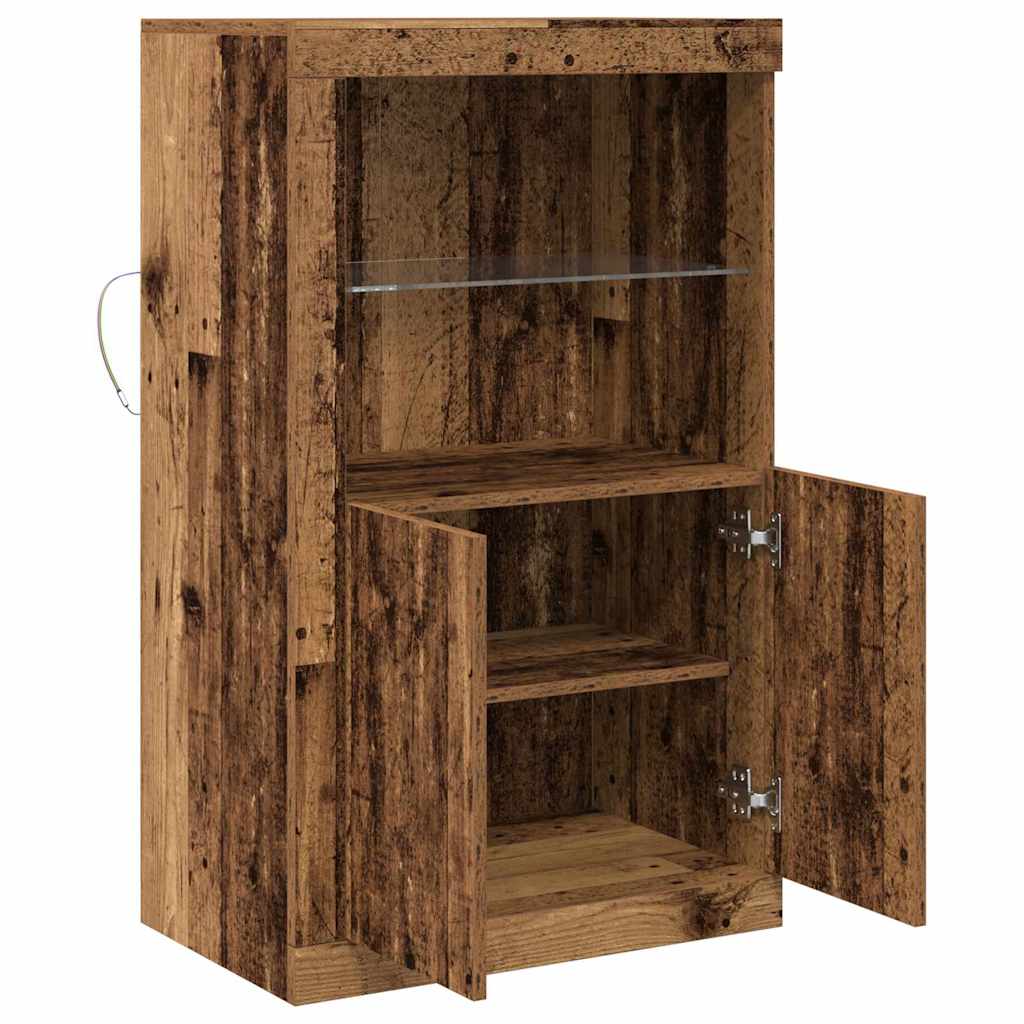 LED sideboard Gammelt tre 60,5 x 37 x 100 cm Konstruert tre