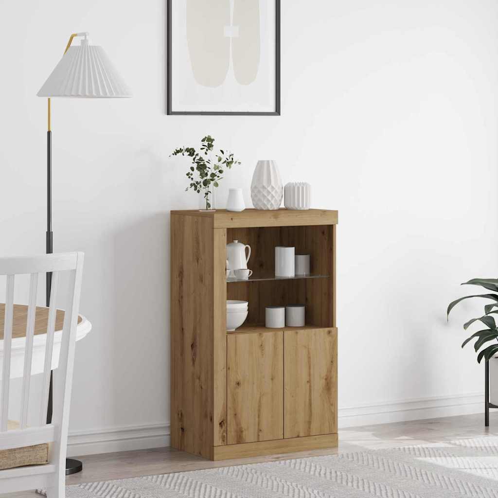 LED sideboard Artisan Eik 60,5 x 37 x 100 cm Konstruert tre