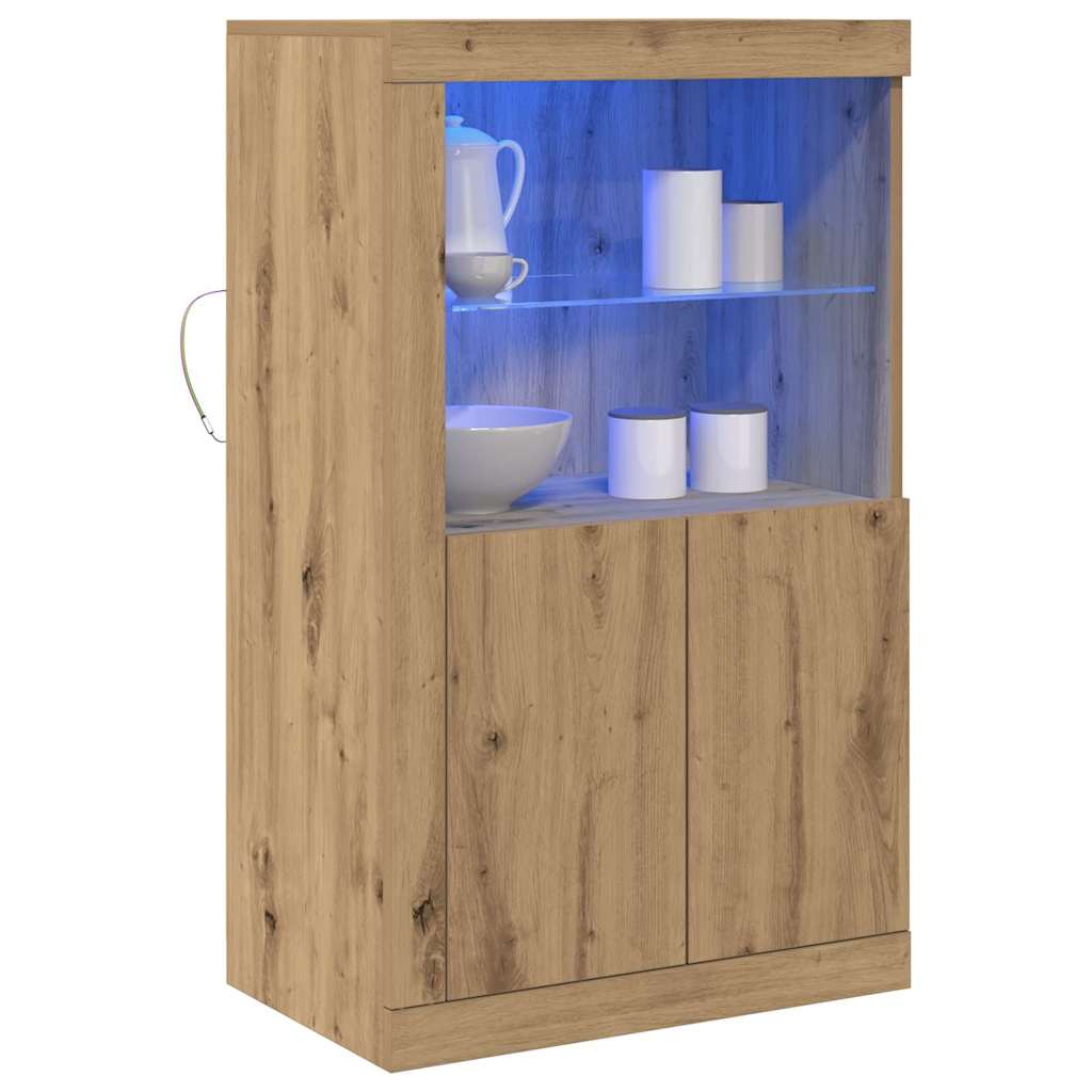 LED sideboard Artisan Eik 60,5 x 37 x 100 cm Konstruert tre