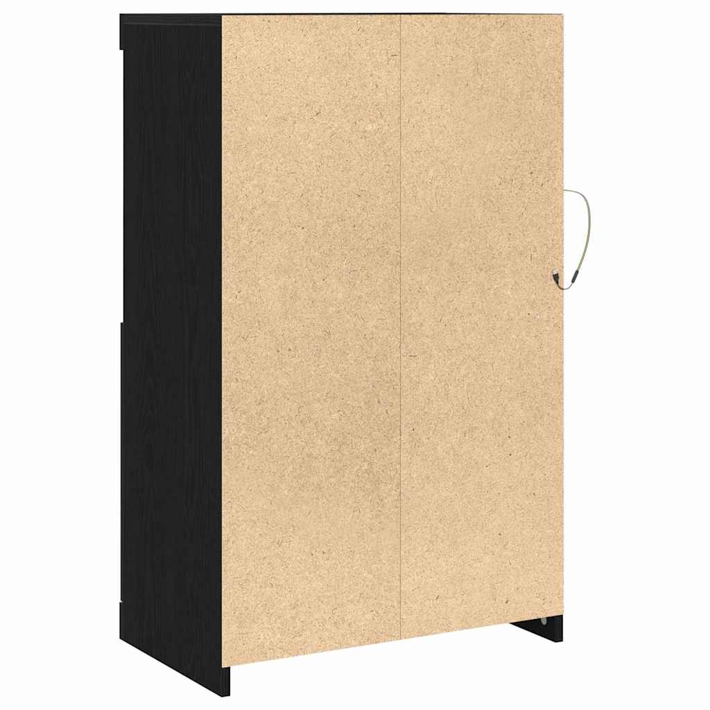 LED sideboard 60,5 x 37 x 100 cm Konstruert tre Svart Eik