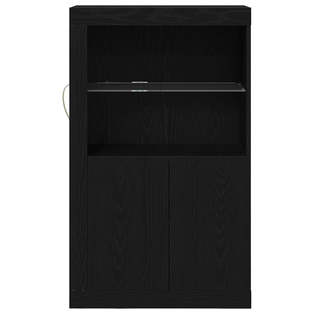 LED sideboard 60,5 x 37 x 100 cm Konstruert tre Svart Eik