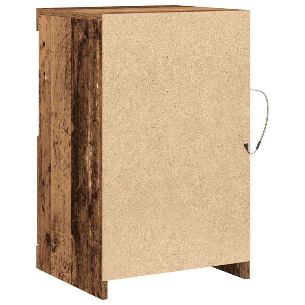 LED sideboard 2 pcs Gammelt tre 41 x 37 x 67 cm Konstruert tre
