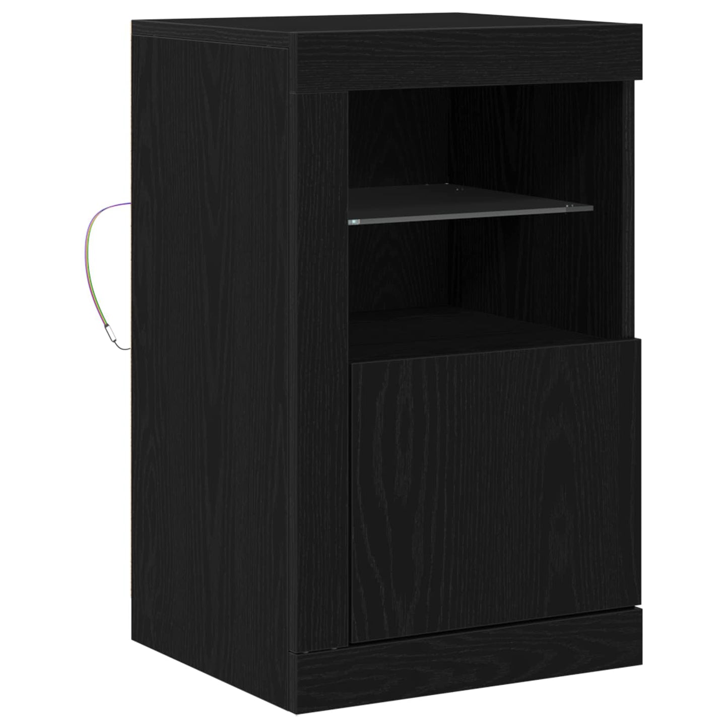 LED sideboard 41 x 37 x 67 cm Konstruert tre Svart Eik
