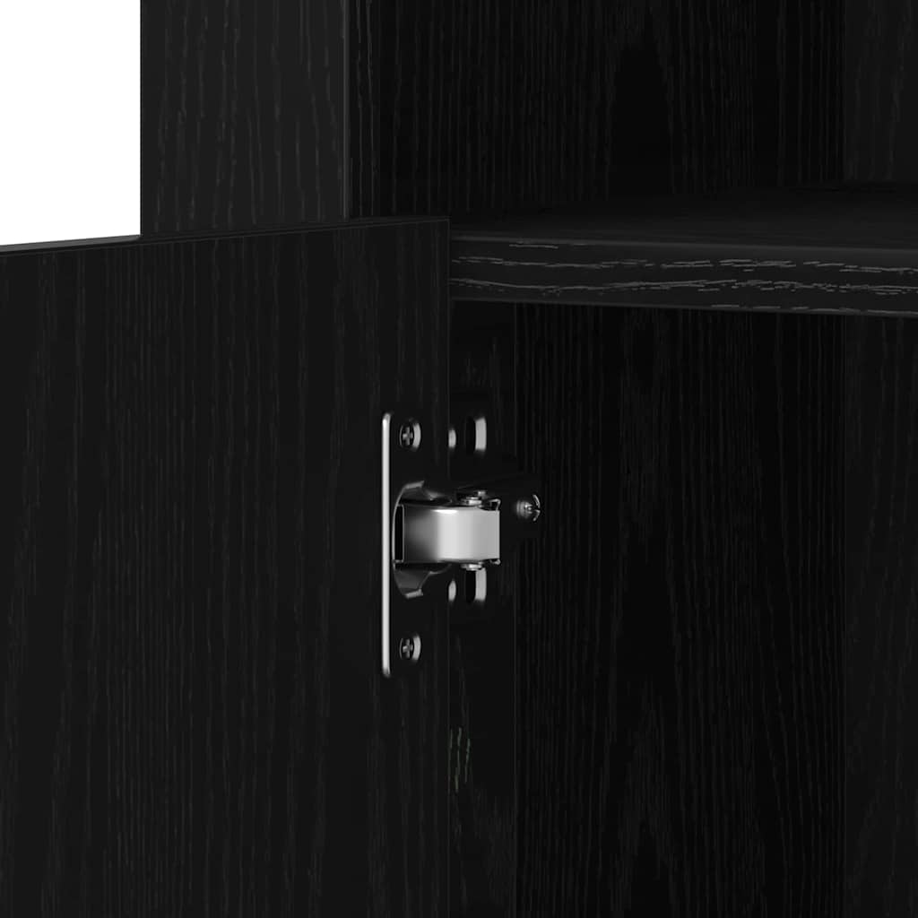 LED sideboard 2 pcs Svart Eik 41 x 37 x 67 cm Konstruert tre