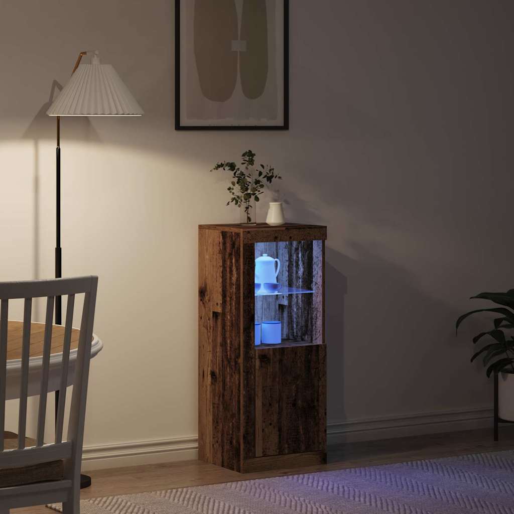 LED sideboard Brun 41 x 37 x 100 cm Konstruert tre