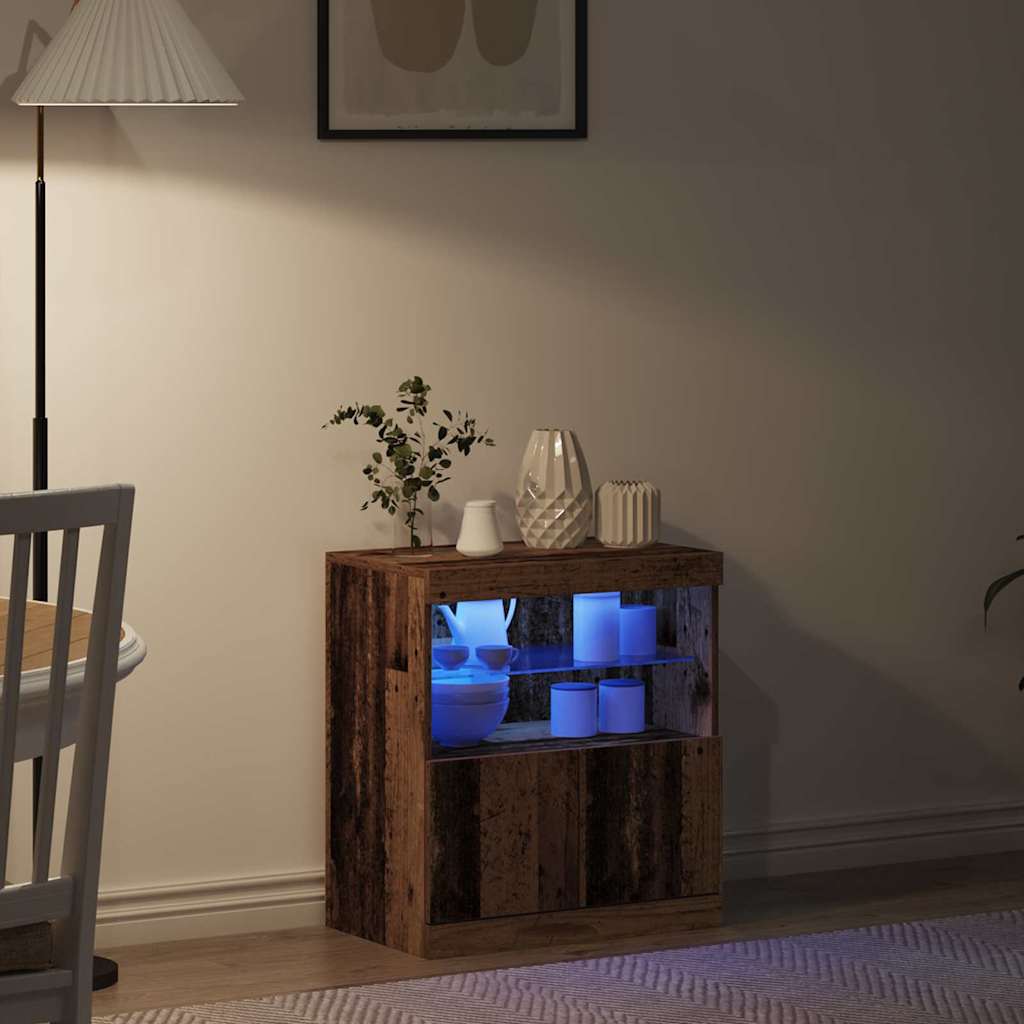 LED sideboard Brun 60,5 x 37 x 67 cm Konstruert tre