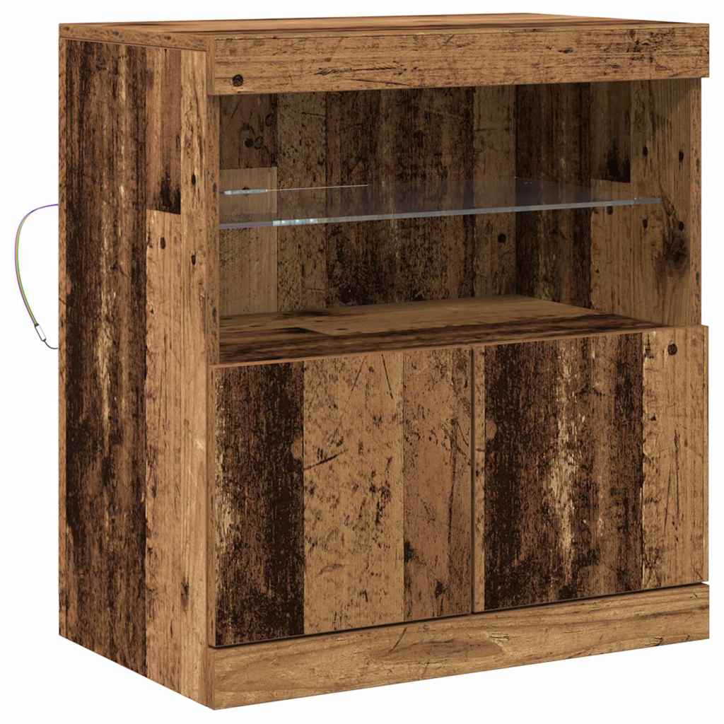 LED sideboard Brun 60,5 x 37 x 67 cm Konstruert tre