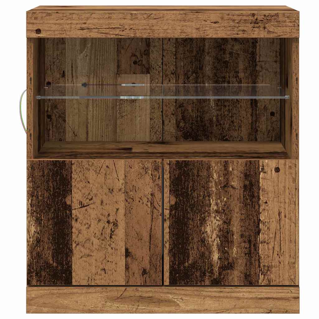 LED sideboard Brun 60,5 x 37 x 67 cm Konstruert tre