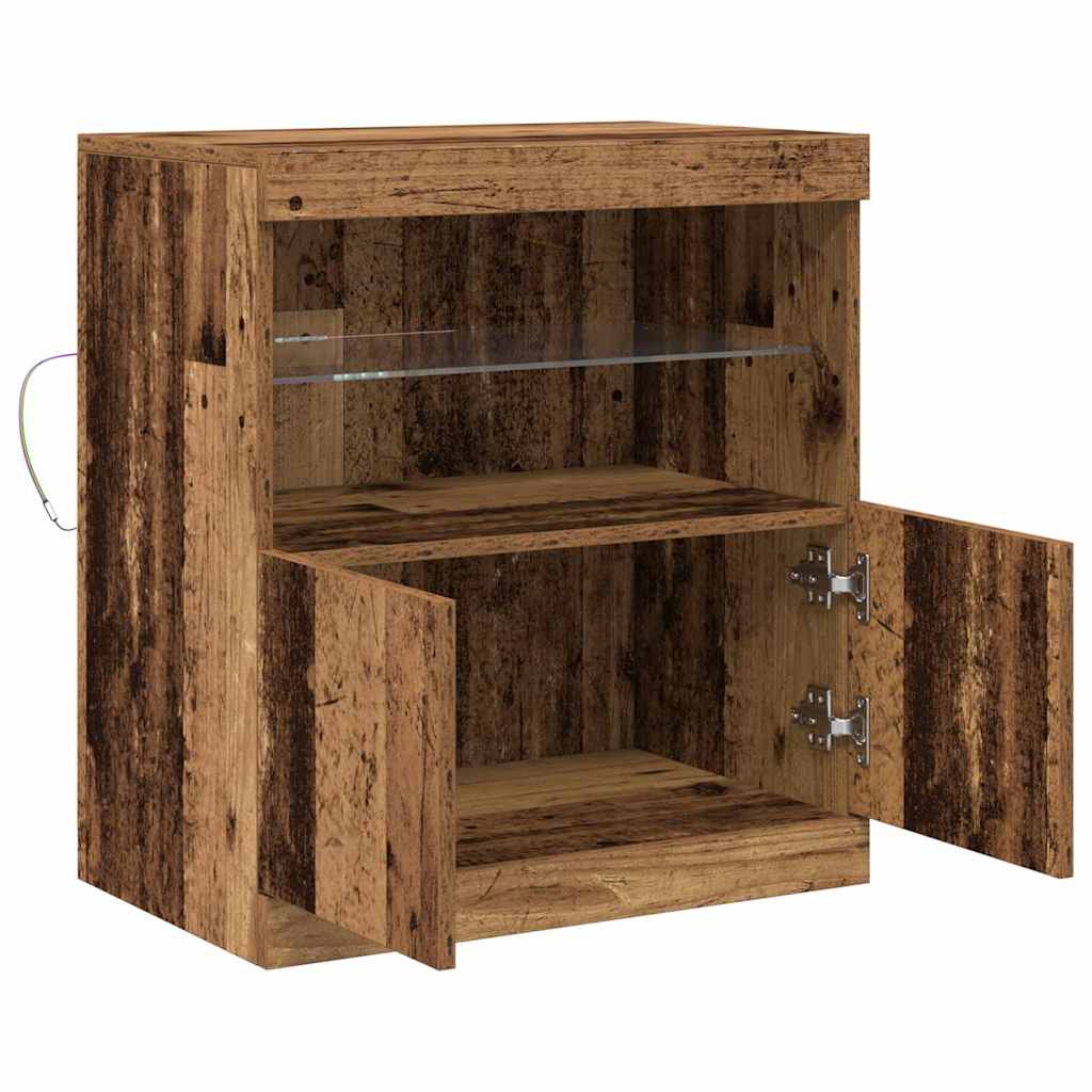 LED sideboard Brun 60,5 x 37 x 67 cm Konstruert tre