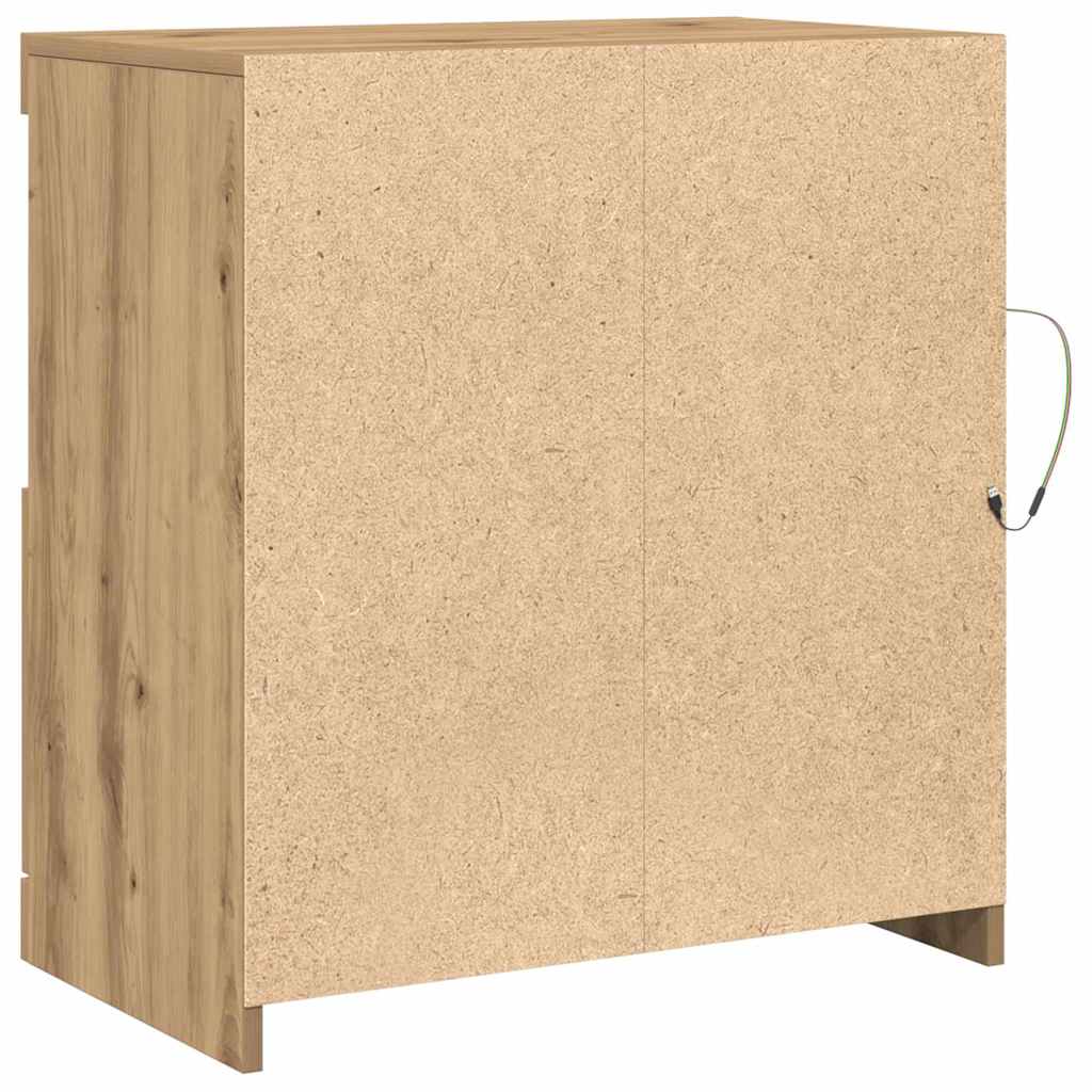 LED sideboard Brun 60,5 x 37 x 67 cm Konstruert tre