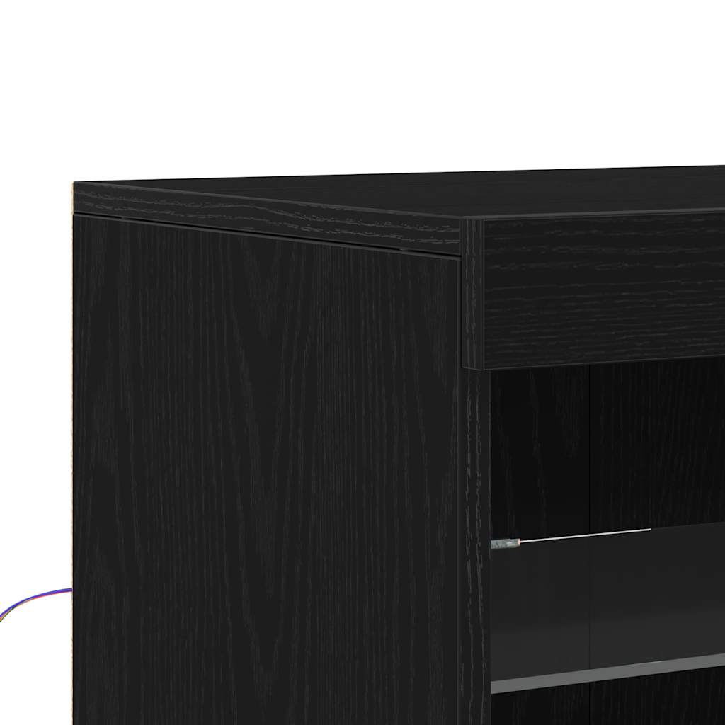 LED sideboard Svart 60,5 x 37 x 67 cm Konstruert tre