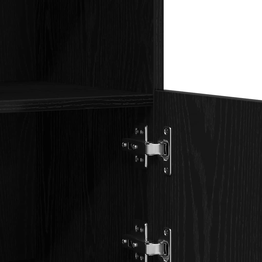 LED sideboard Svart 81 x 37 x 66,5 cm Konstruert tre