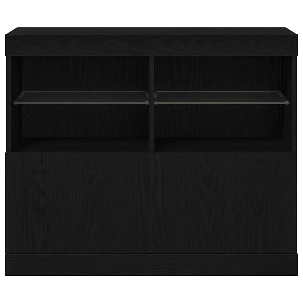 LED sideboard Svart 81 x 37 x 66,5 cm Konstruert tre