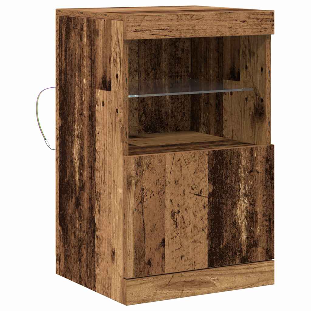 LED sideboard Gammelt tre 41 x 37 x 67 cm Konstruert tre