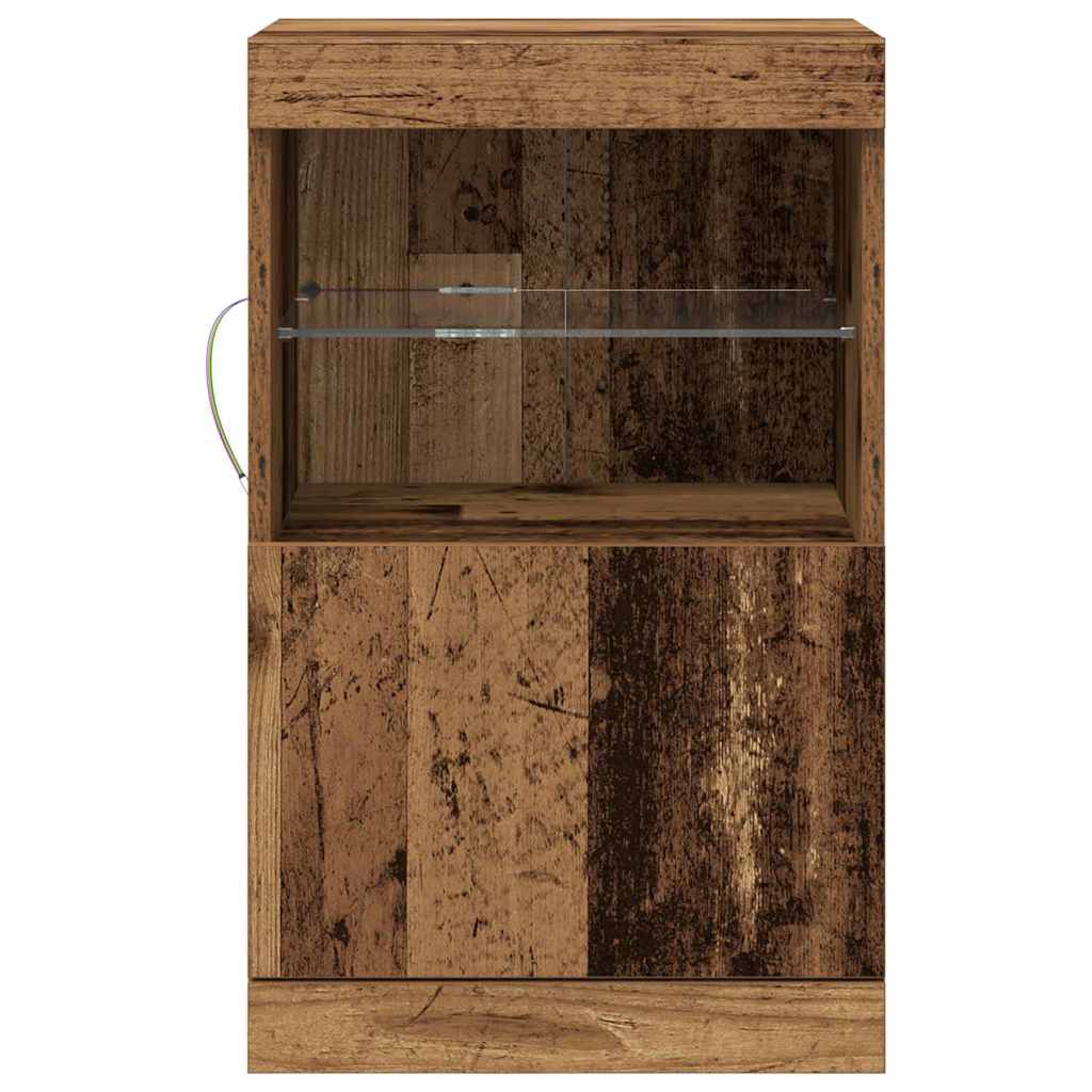 LED sideboard Gammelt tre 41 x 37 x 67 cm Konstruert tre